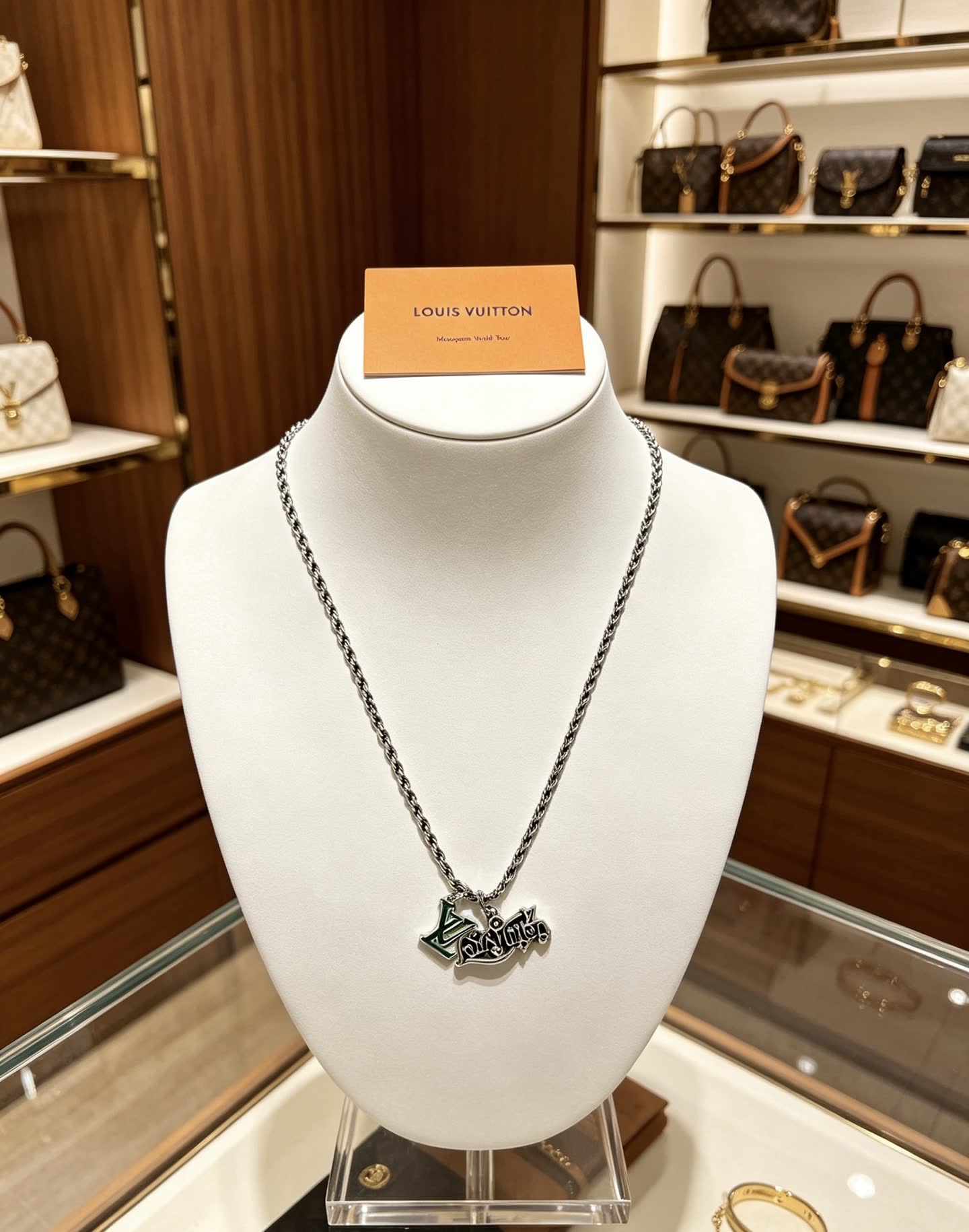 Louis Vuitton Silver Tone Chain Necklace